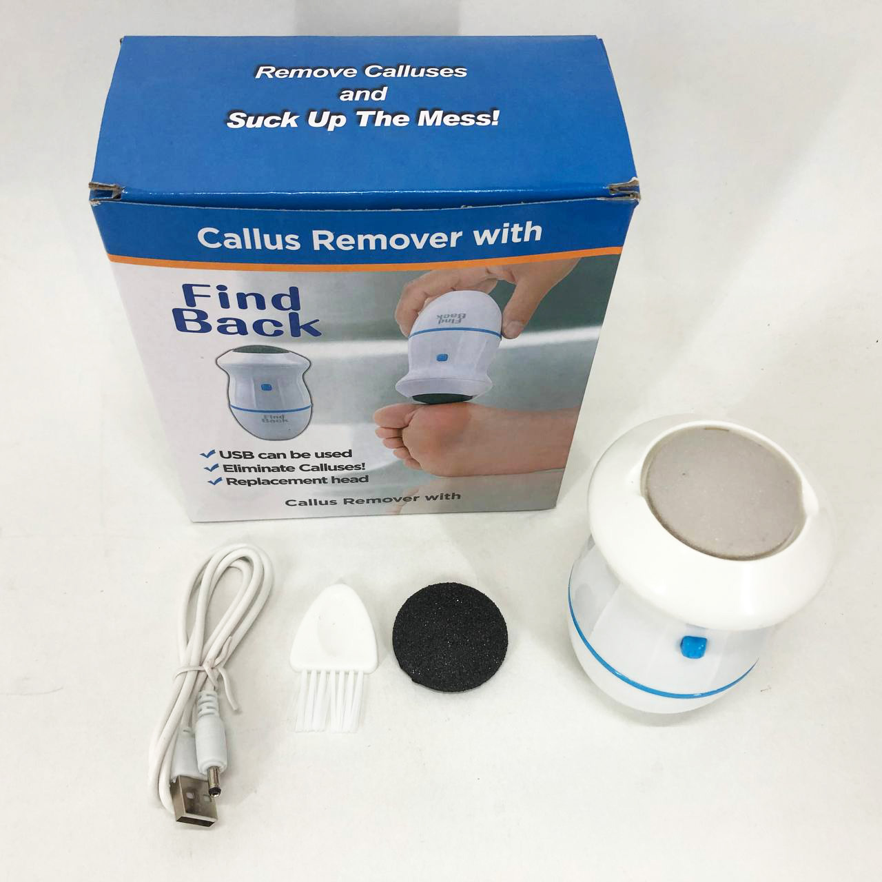 Набор для педикюра Pedi Vac Callus Remover With, универсальная пемза для ног, шлифовка для пяток - Зображення 9