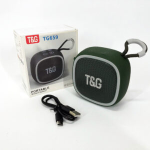 Портативна Bluetooth-колонка TG659 з ремінцем зеленого кольору