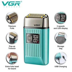 Електробритва портативна VGR V-357 для чоловіка Шейвер Green
