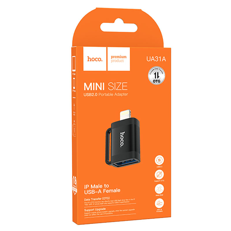 Перехідник Hoco UA31A OTG Lightning male to USB female - Зображення 6