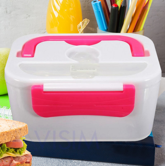 Електричний ланч-бокс Lunch Heater 220 V Pro з підігрівом рожевого кольору - Зображення 4