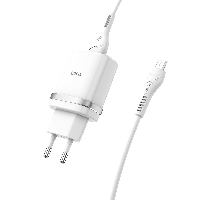 Мережевий зарядний пристрій Hoco C12Q Smart QC3.0 18W (1USB-A) + кабель USB to MicroUSB