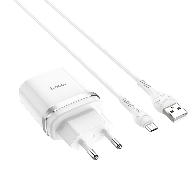 Мережевий зарядний пристрій Hoco C12Q Smart QC3.0 18W (1USB-A) + кабель USB to MicroUSB - Зображення 2