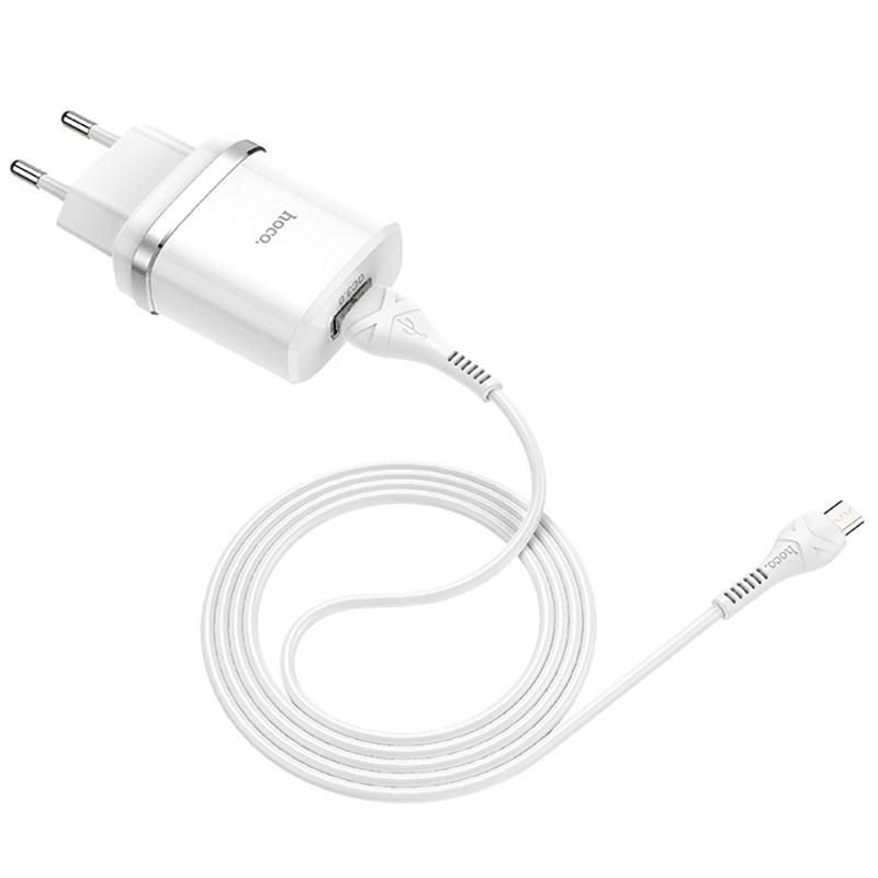 Мережевий зарядний пристрій Hoco C12Q Smart QC3.0 18W (1USB-A) + кабель USB to MicroUSB - Зображення 3