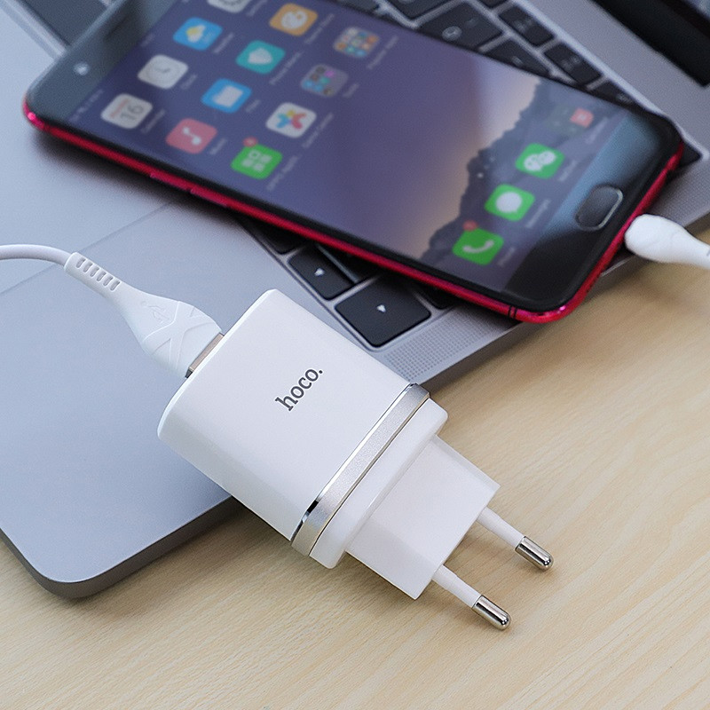 Мережевий зарядний пристрій Hoco C12Q Smart QC3.0 18W (1USB-A) + кабель USB to MicroUSB - Зображення 5