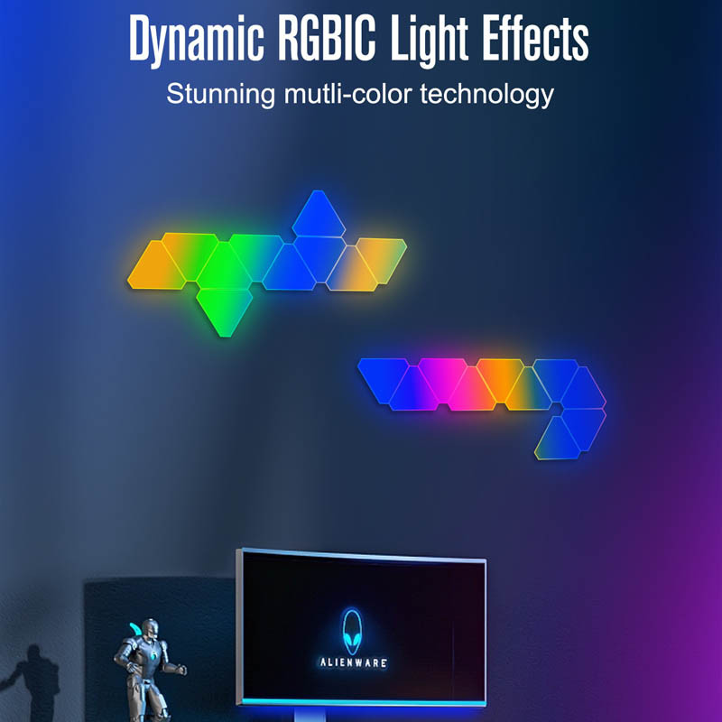 Уцінка Настінний світильник Smart Triangular Quantum Light SAL-012B Bluetooth USB with app 6pcs - Зображення 5