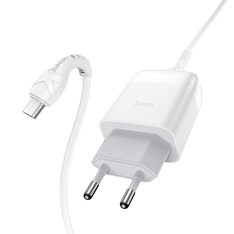 Мережевий зарядний пристрій Hoco C72Q Glorious QC3.0 18W (1USB-A) + кабель USB to MicroUSB - Зображення 2
