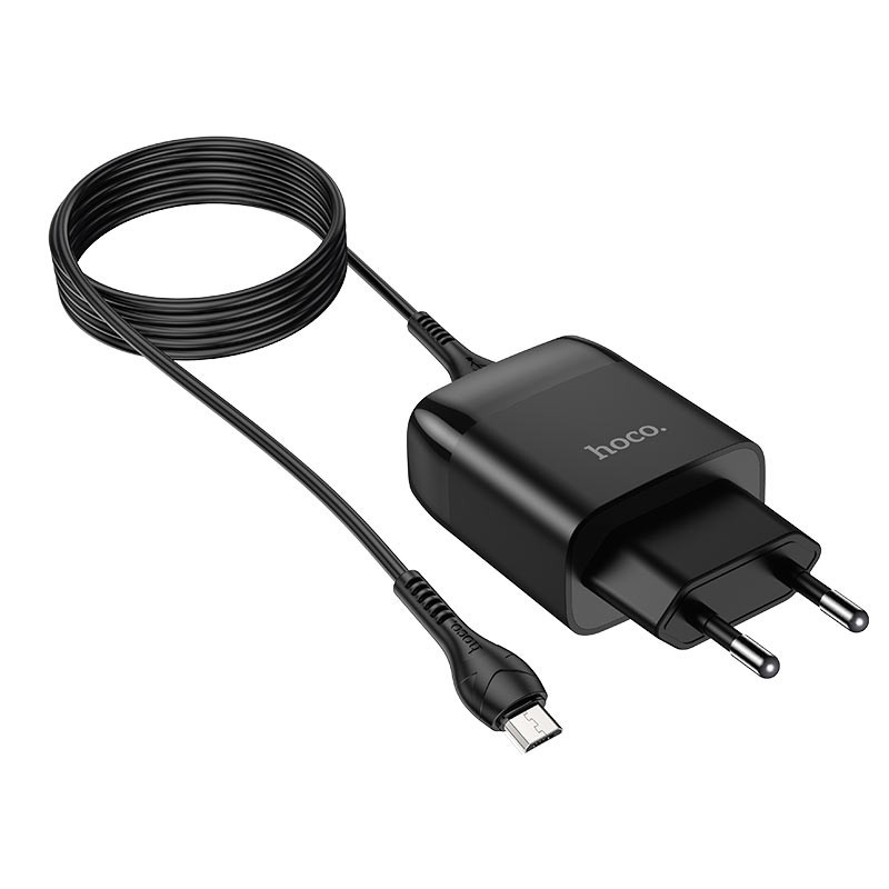 Мережевий зарядний пристрій Hoco C72Q Glorious QC3.0 18W (1USB-A) + кабель USB to MicroUSB - Зображення 3