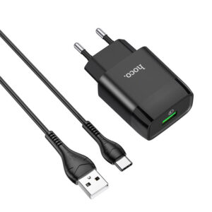 Мережевий зарядний пристрій Hoco C72Q Glorious QC3.0 18W (1USB-A) + кабель USB to Type-C