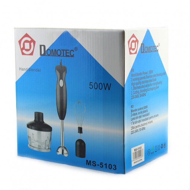 Блендер DOMOTEC MS-5103 3в1 погружной 500Вт ручной погружной блендер, электрический блендер - Зображення 17