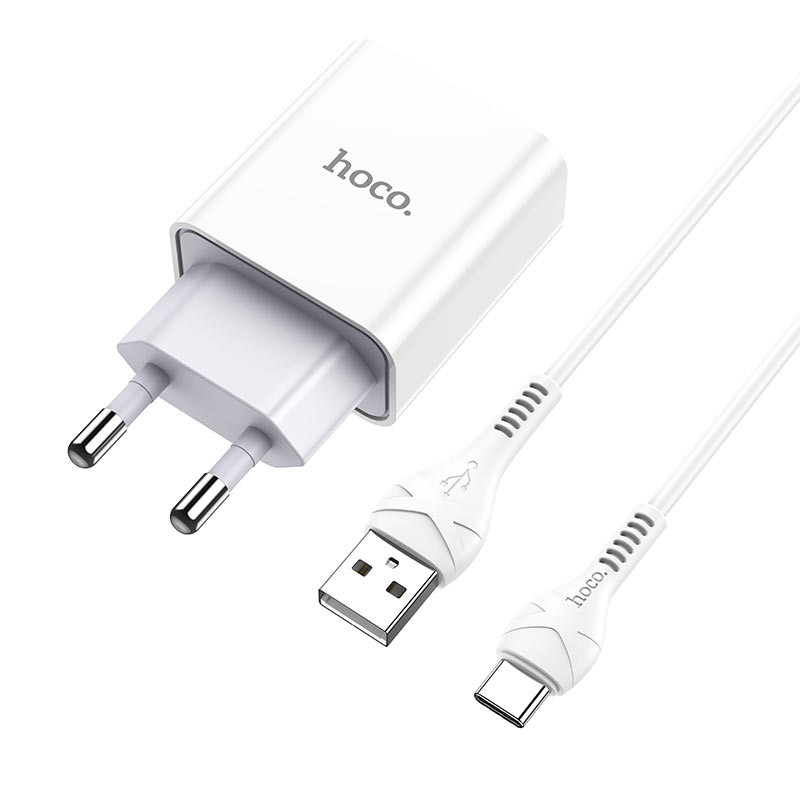 Мережевий зарядний пристрій Hoco C81A Asombroso 2.1A (1USB-A) + кабель USB to Type-C