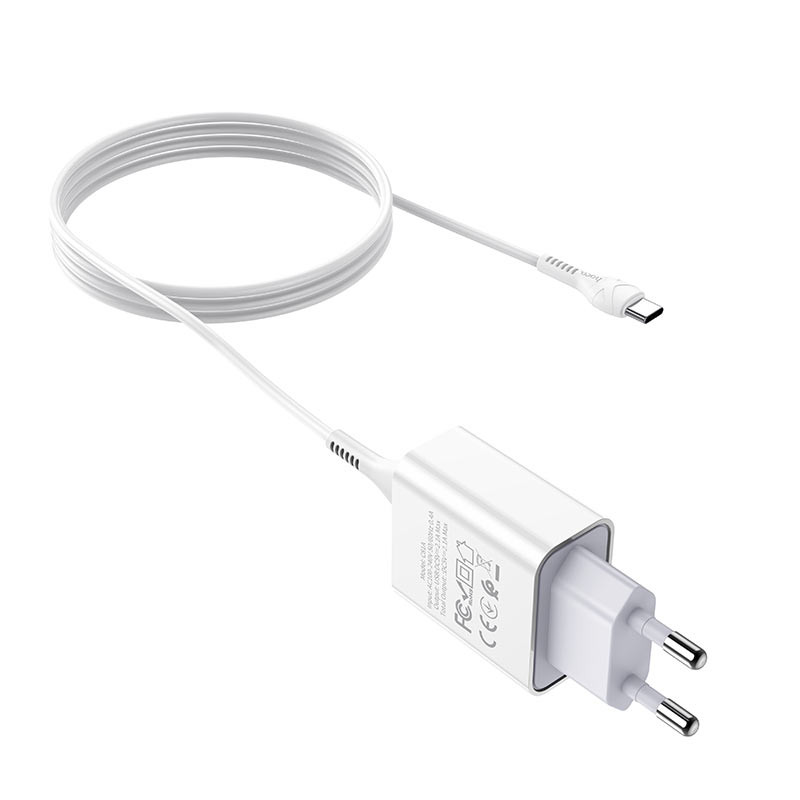 Мережевий зарядний пристрій Hoco C81A Asombroso 2.1A (1USB-A) + кабель USB to Type-C - Зображення 4