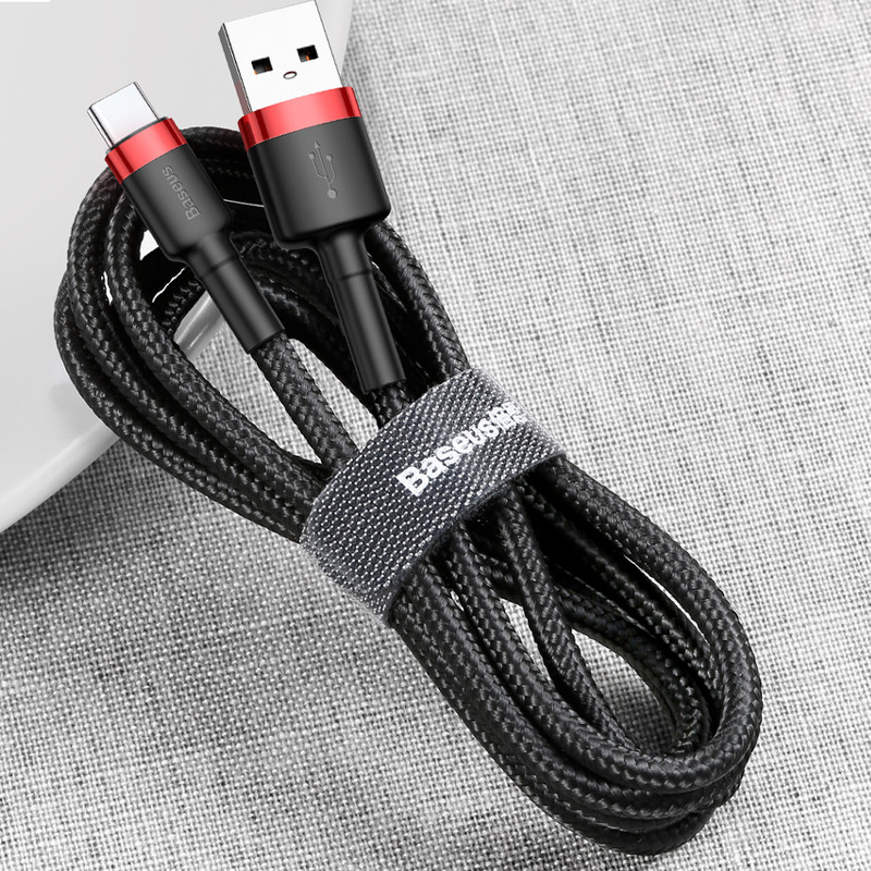 Дата кабель Baseus Cafule USB to Type-C Cable 3A (1m) (CATKLF-B) - Зображення 3