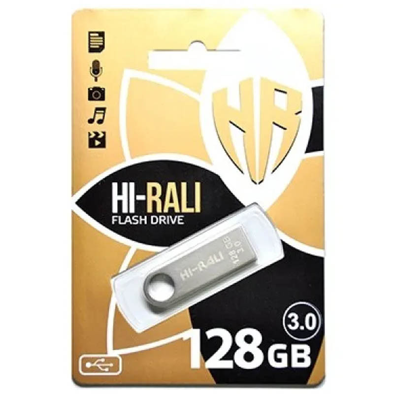 Флеш-накопичувач Hi-Rali Shuttle USB 3.0 Срібна серія — 128GB - Зображення 2
