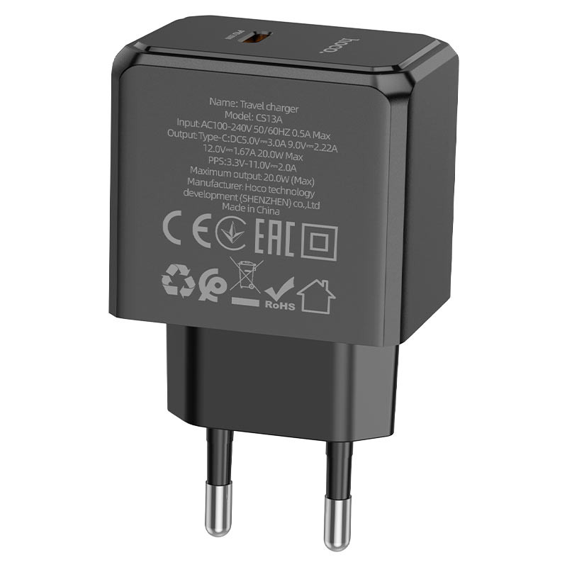 Мережевий зарядний пристрій Hoco CS13A Ocean PD20W (1USB-C) - Зображення 3