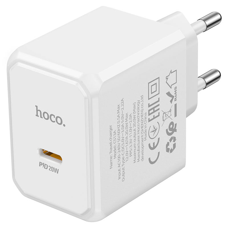 Мережевий зарядний пристрій Hoco CS13A Ocean PD20W (1USB-C) - Зображення 2