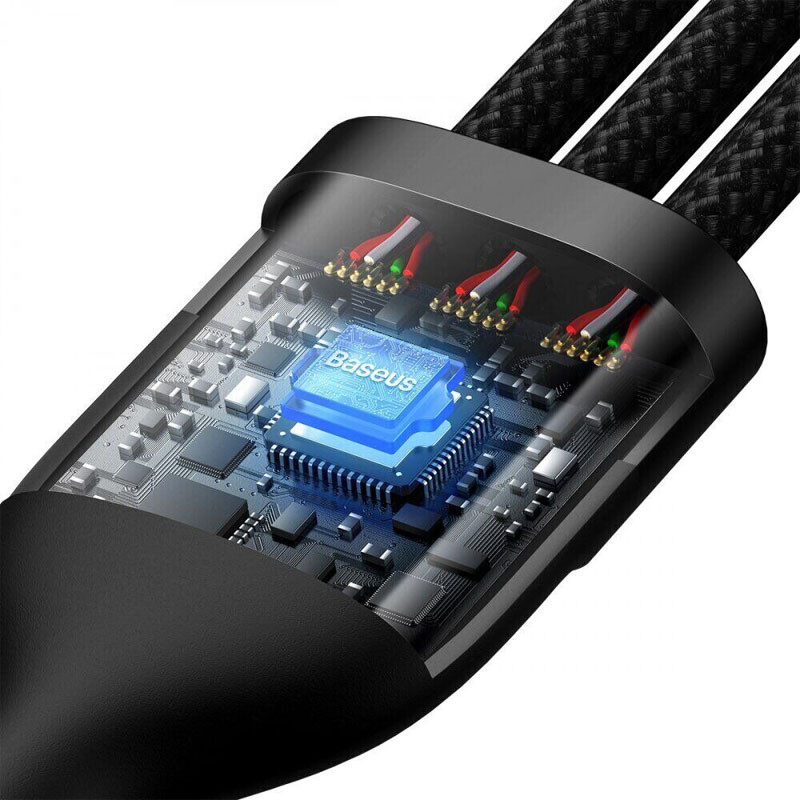 Дата кабель Baseus Flash Series 2 USB to Lightning/Type-C/MicroUSB 100W (1.2m) (CASS03000) - Зображення 3