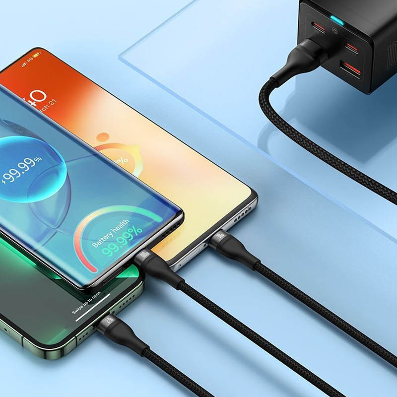 Дата кабель Baseus Flash Series 2 USB to Lightning/Type-C/MicroUSB 100W (1.2m) (CASS03000) - Зображення 5