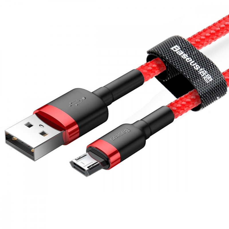Дата кабель Baseus Cafule USB to MicroUSB Cable 2.4A (1m) (CAMKLF-B) - Зображення 3