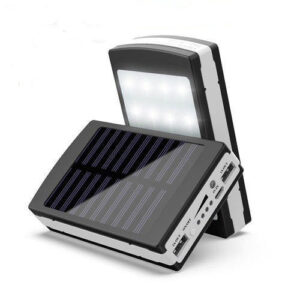 Power Bank Solar 40000 mAh з сонячною панеллю та лампою чорного кольору