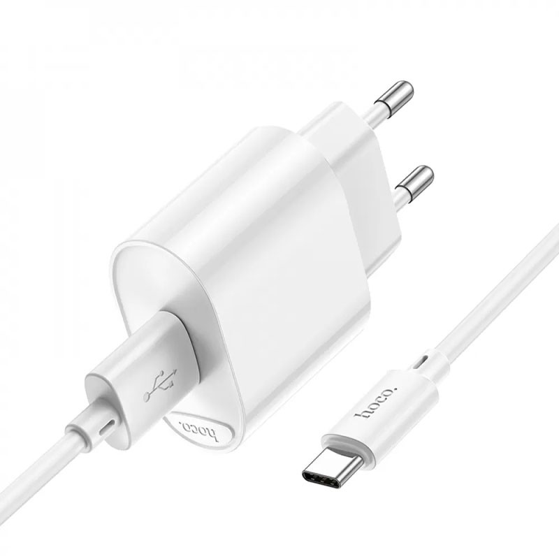 Мережевий зарядний пристрій Hoco C109A Fighter QC3.0 18W (1USB-A) + кабель USB to Type-C - Зображення 4