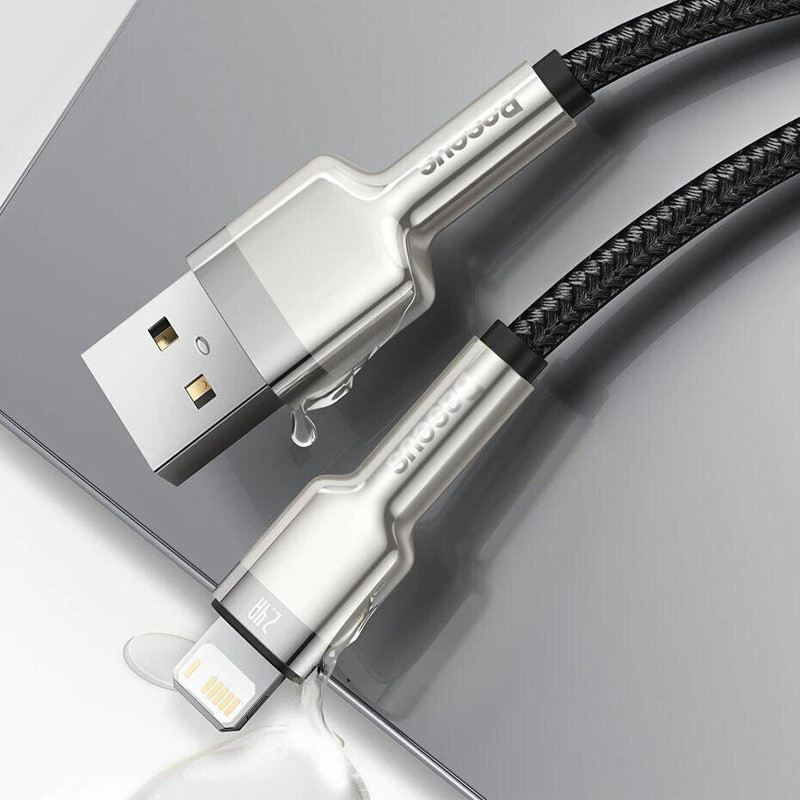 Дата кабель Baseus Cafule Metal USB to Lightning 2.4A (1m) (CALJK-A0) - Зображення 2