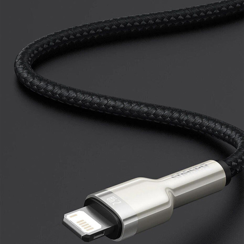 Дата кабель Baseus Cafule Metal USB to Lightning 2.4A (1m) (CALJK-A0) - Зображення 3