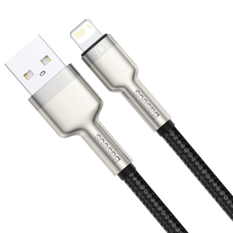 Дата кабель Baseus Cafule Metal USB to Lightning 2.4A (1m) (CALJK-A0) - Зображення 4