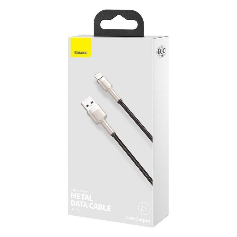 Дата кабель Baseus Cafule Metal USB to Lightning 2.4A (1m) (CALJK-A0) - Зображення 5