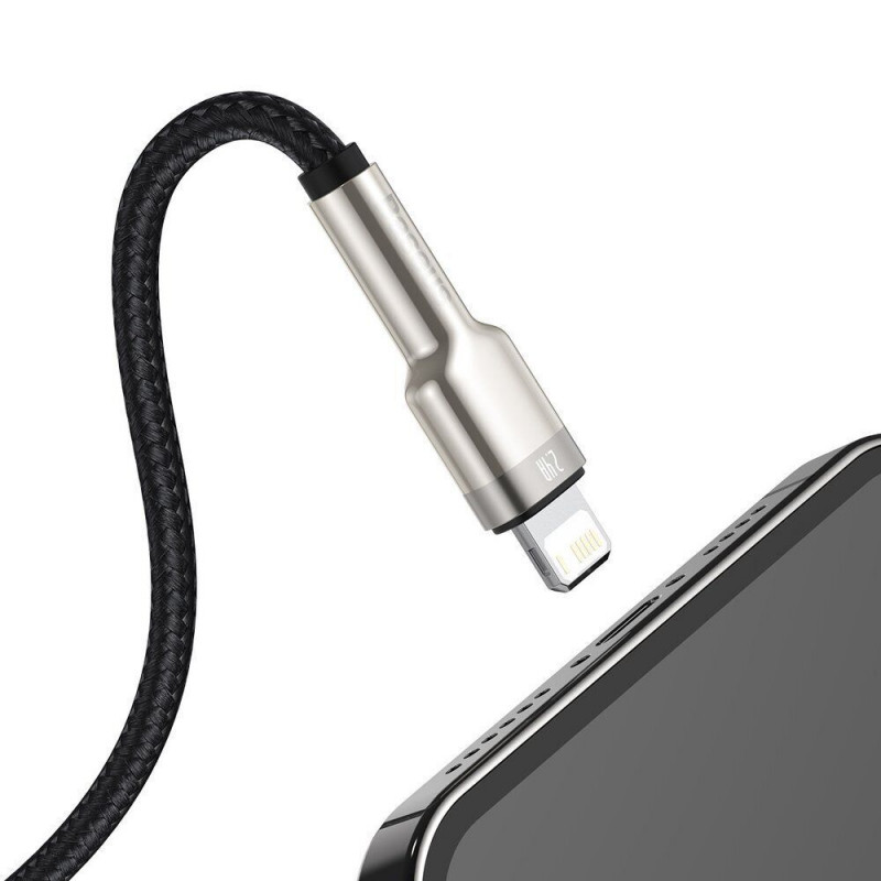 Дата кабель Baseus Cafule Metal USB to Lightning 2.4A (1m) (CALJK-A0) - Зображення 6
