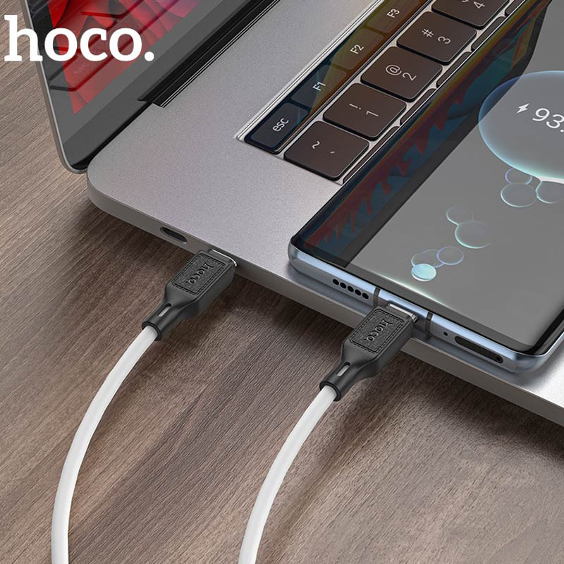 Дата кабель Hoco X90 Cool silicone Type-C to Type-C 60W (1m) - Зображення 4