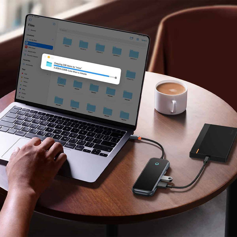 Перехідник Baseus Hub AcmeJoy 5-Port Type-C (HDMI*1+USB3.0*2+USB2.0*1+Type-C PD&Data*1) (WKJZ) - Зображення 4