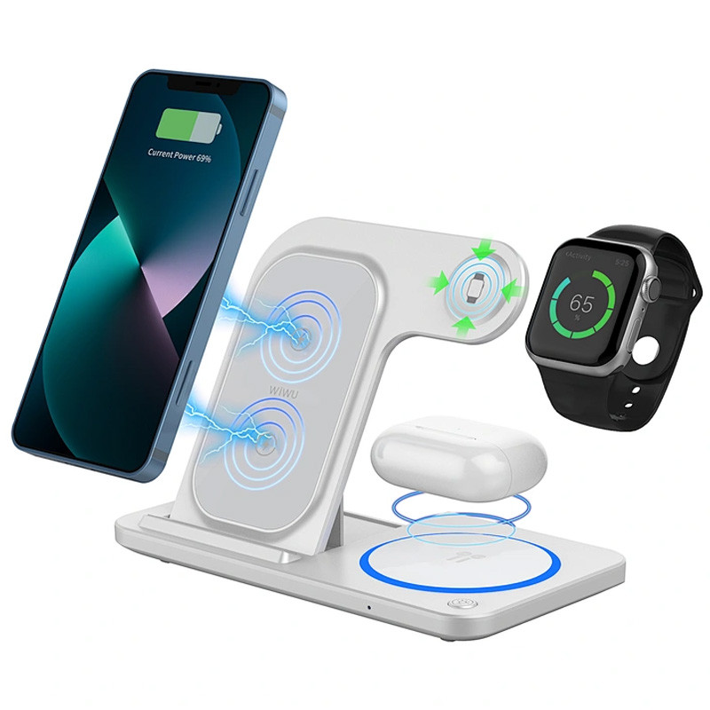 Бездротовий зарядний пристрій WIWU Wi-W020 3 in 1 wireless charger - Зображення 5