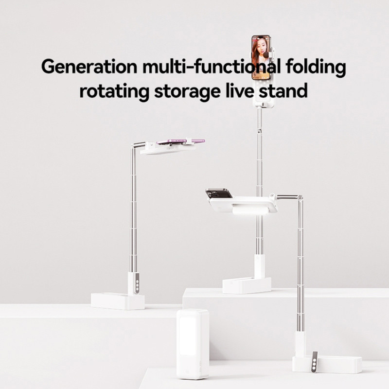 Підставка-тримач настільний USAMS US-ZB265 Multi-function Rotatable Folding Storage Live Stream - Зображення 2