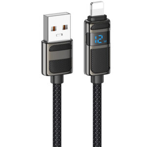 Дата кабель Hoco U137 Line with display USB to Lightning 2.4A/12W (1.2m)