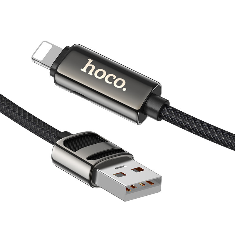 Дата кабель Hoco U137 Line with display USB to Lightning 2.4A/12W (1.2m) - Зображення 3