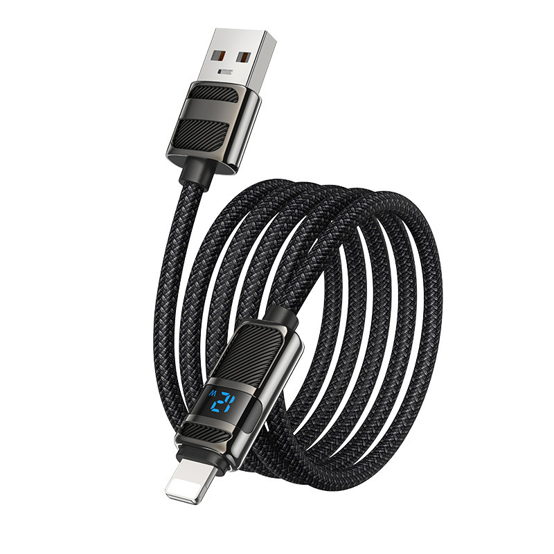Дата кабель Hoco U137 Line with display USB to Lightning 2.4A/12W (1.2m) - Зображення 4