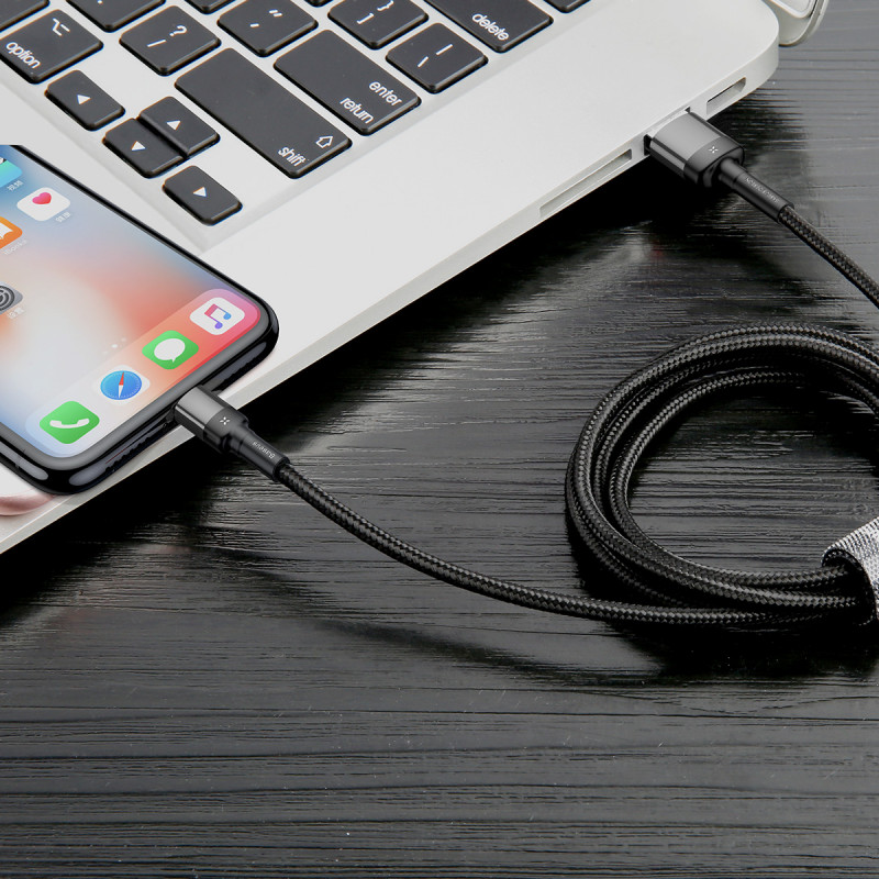 Дата кабель Baseus Cafule USB to Lightning Special Edition 2.4A (1m) (CALKLF-G) - Зображення 4