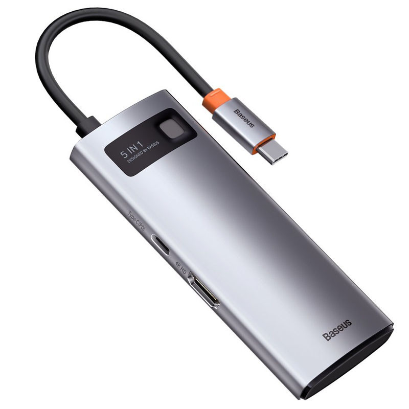 Перехідник HUB Baseus Metal Gleam Series 5-in-1 Type-C (CAHUB-CX) - Зображення 2
