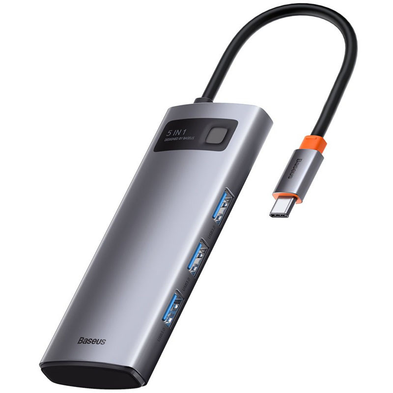 Перехідник HUB Baseus Metal Gleam Series 5-in-1 Type-C (CAHUB-CX) - Зображення 3