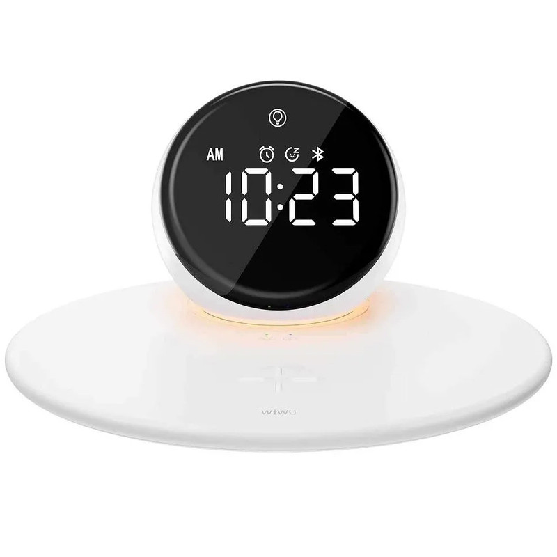 Бездротовий зарядний пристрій WIWU Wi-W017 15W Wireless Charger+Digital Alarm+Bluetooth Speaker - Зображення 2