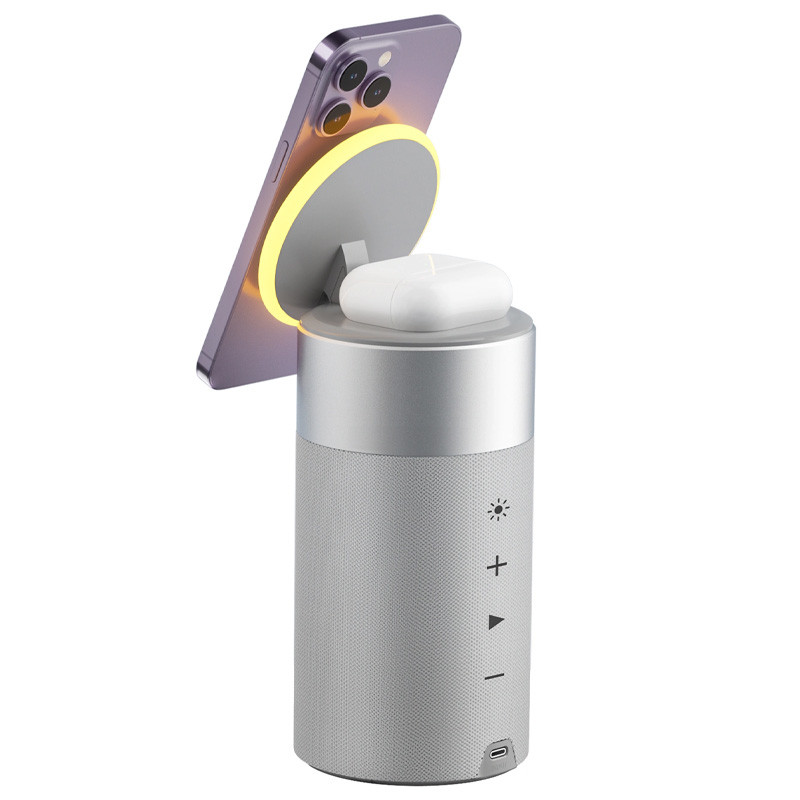 Бездротовий зарядний пристрій WIWU Wi-W022 3 in 1 Wireless Charger+Bluetooth Speaker - Зображення 3