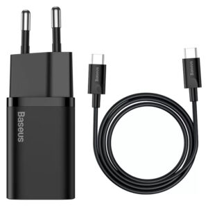 Мережевий зарядний пристрій Baseus Super Si Quick Charger PD25W (1USB-C) + кабель Type-C to Type-C (TZCCSUP-L)
