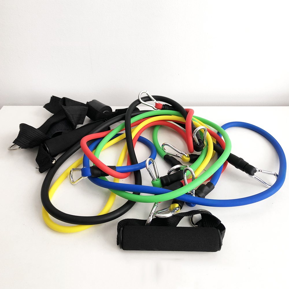 Эспандер резина для зарядок exercise pipe, эспандер резиновый жгут упражнения, Фитнес резинки 5 в 1 - Зображення 4