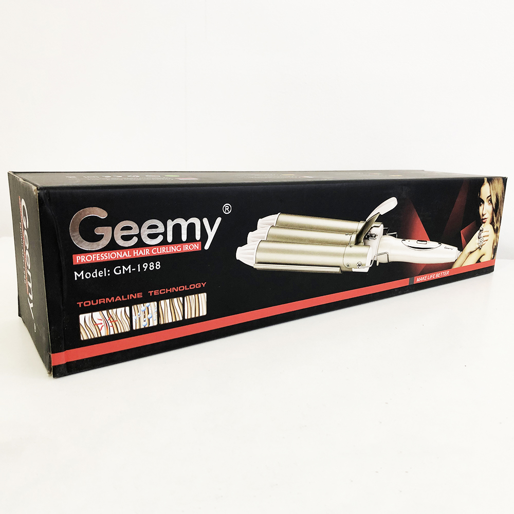 Плойка тройная волна GEMEI GM-1988-25 керамическое покрытие с регулировокой температуры - Зображення 15