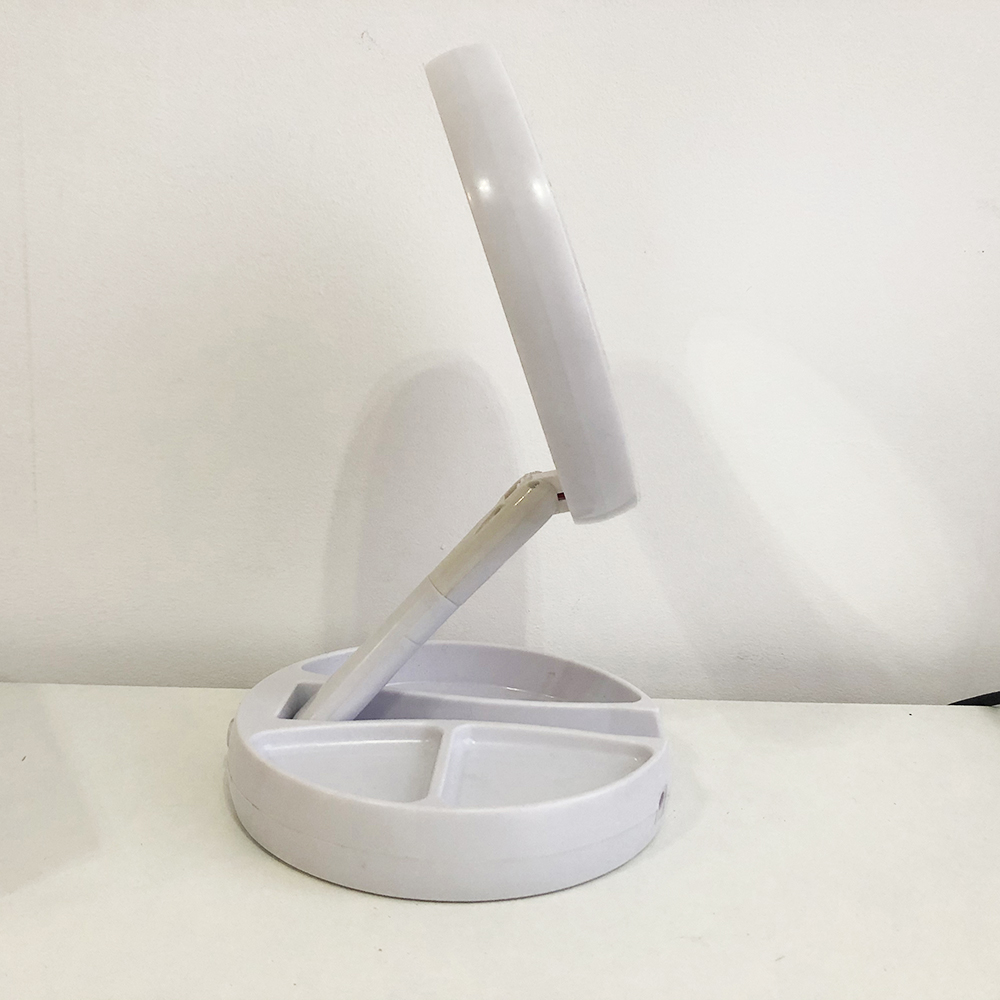 Складное зеркало для макияжа с Led подсветкой круглое увеличительное 10x My Fold Away Mirror. Цвет: белый - Зображення 17