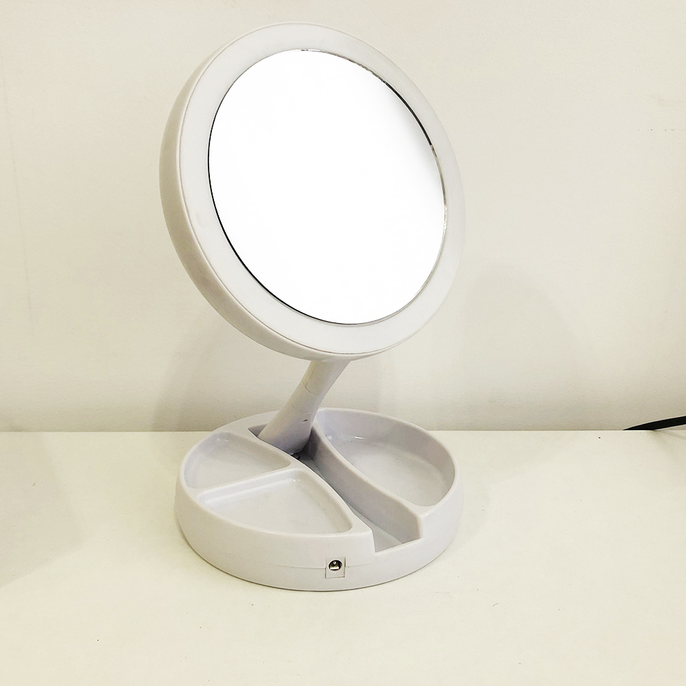 Складное зеркало для макияжа с Led подсветкой круглое увеличительное 10x My Fold Away Mirror. Цвет: белый - Зображення 15