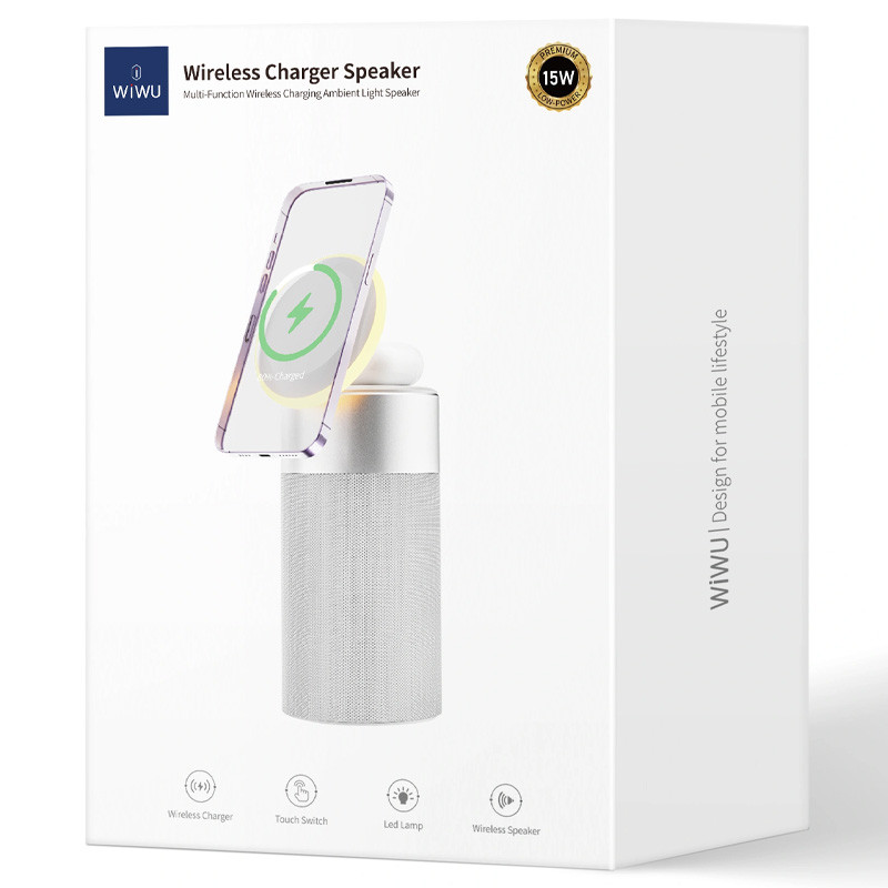 Уцінка БЗП WIWU Wi-W022 3 in 1 Wireless Charger+Bluetooth Speaker - Зображення 5