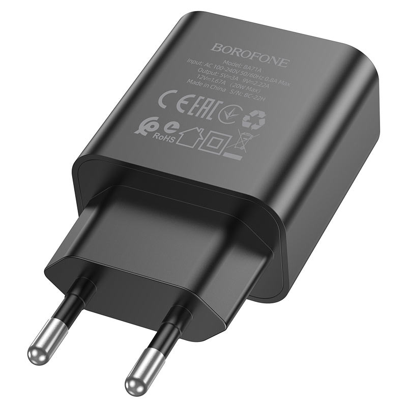 Мережевий зарядний пристрій Borofone BA71A PD20W (1USB-C) - Зображення 2