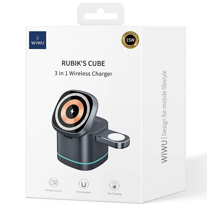 Бездротовий зарядний пристрій WIWU Wi-W024 3 in 1 wireless charger - Зображення 4